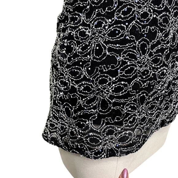 Y2K 90's Vintage Whimsygoth Dark Fairy Floral Sparkle Faux Wrap Top - Picture 9 of 13